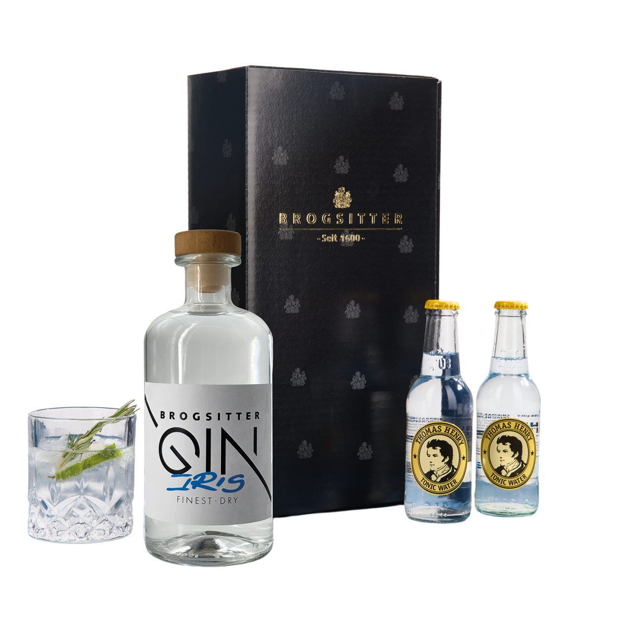 Brogsitter IRIS Finest Dry Gin mit Thomas Henry Tonic Water