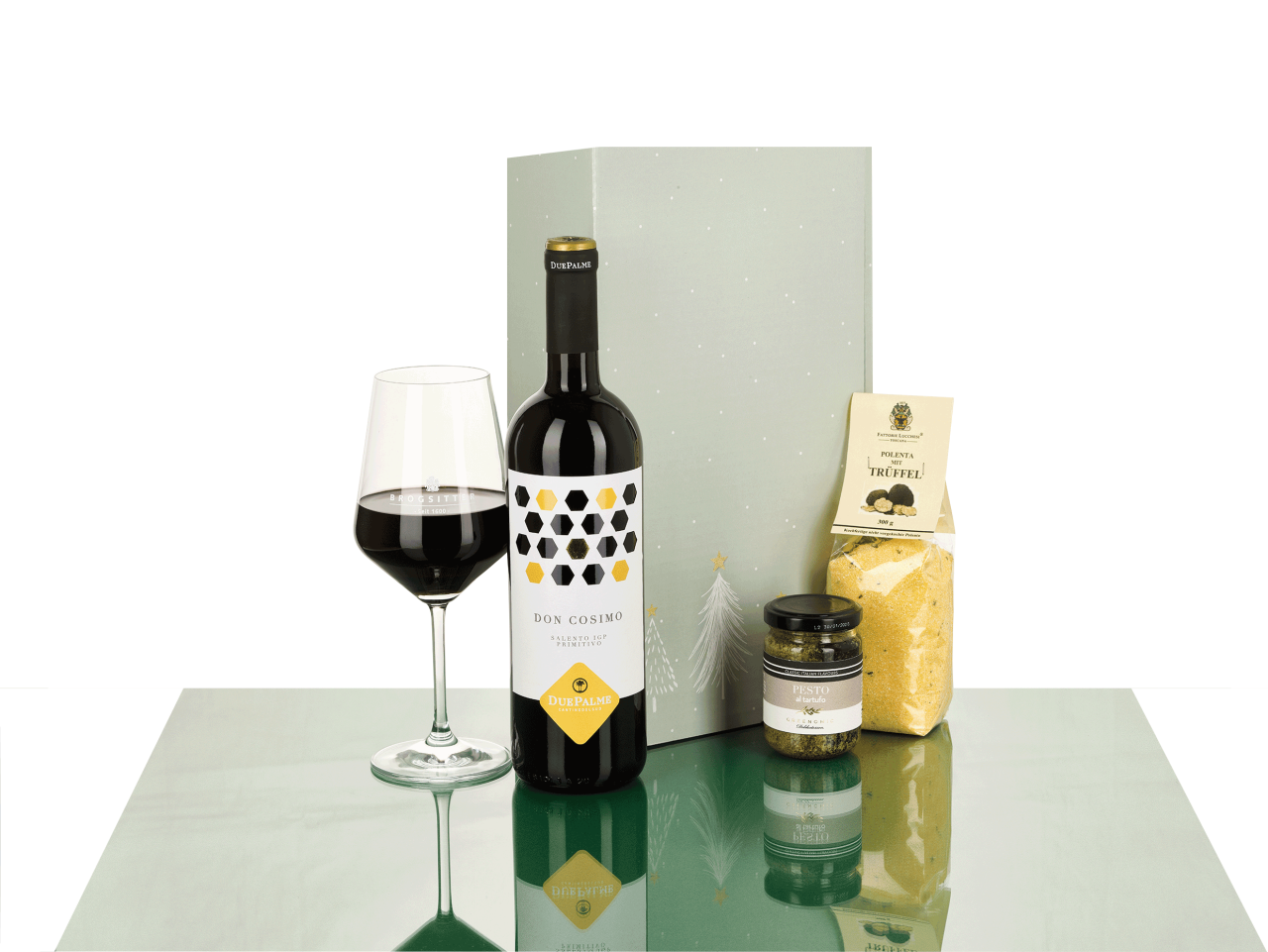 Trendwein Primitivo & Polenta mit Trüffel & Pesto al Tartufo