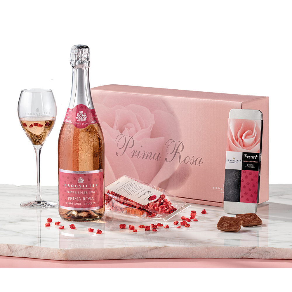 Prima Rosa Sekt &amp; Pecaré Hauchzarte Schokoladen-Täfelchen ...